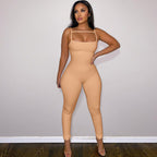 Damen Langärmeliger Jumpsuit mit schmalem Schnitt R&B