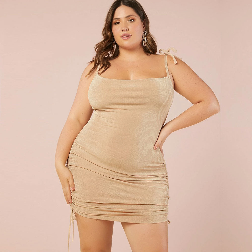 Damen Mini-Bodycon-Kleid mit raffiniertem Rüschendetail R&B