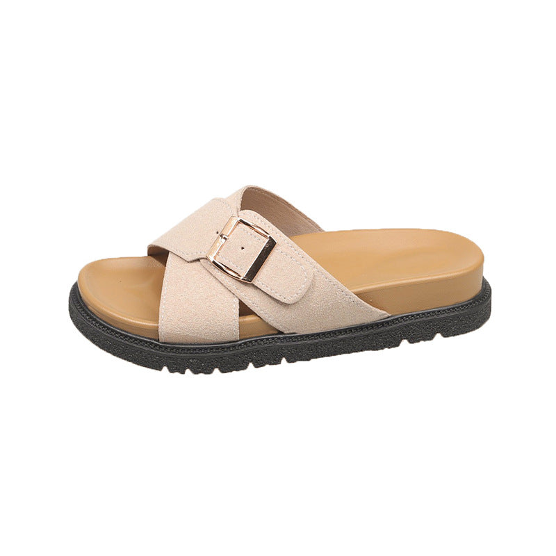 Damen Komfortable Mules mit modischem Schnallen-Detail R&B