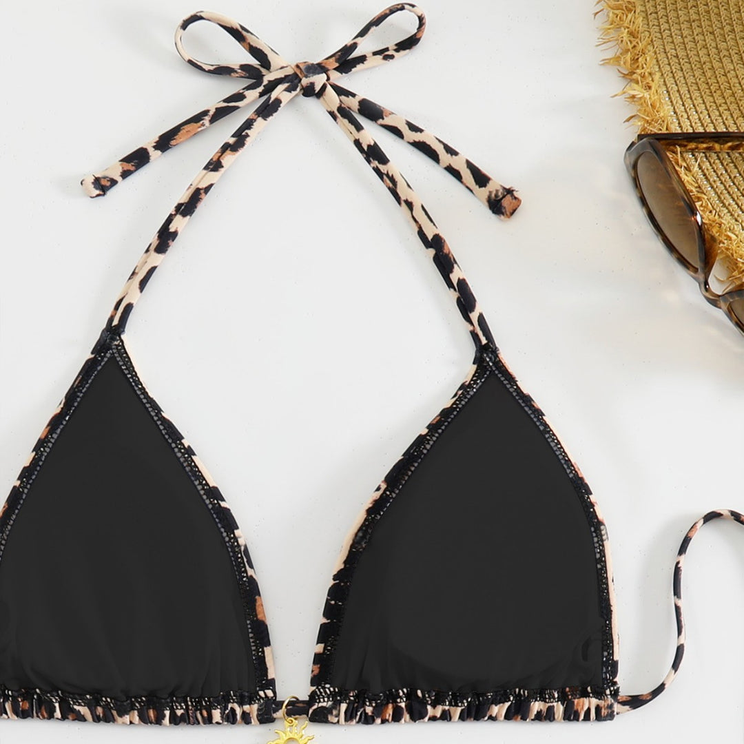 Damen Triangel-Bikini mit trendigem Leopardenmuster R&B