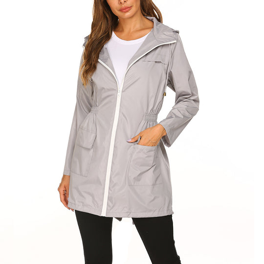Damen praktische Freizeitjacke mit verstellbarem Bund und großen Taschen R&B