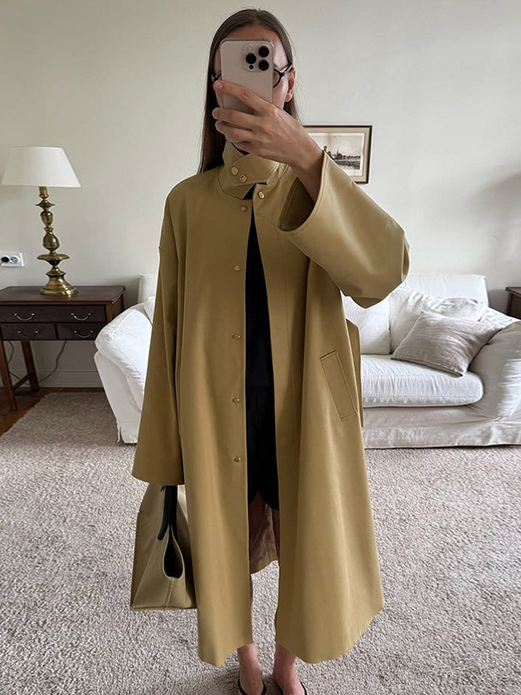 Damen Oversized Trenchcoat mit praktischem Knopfverschluss R&B