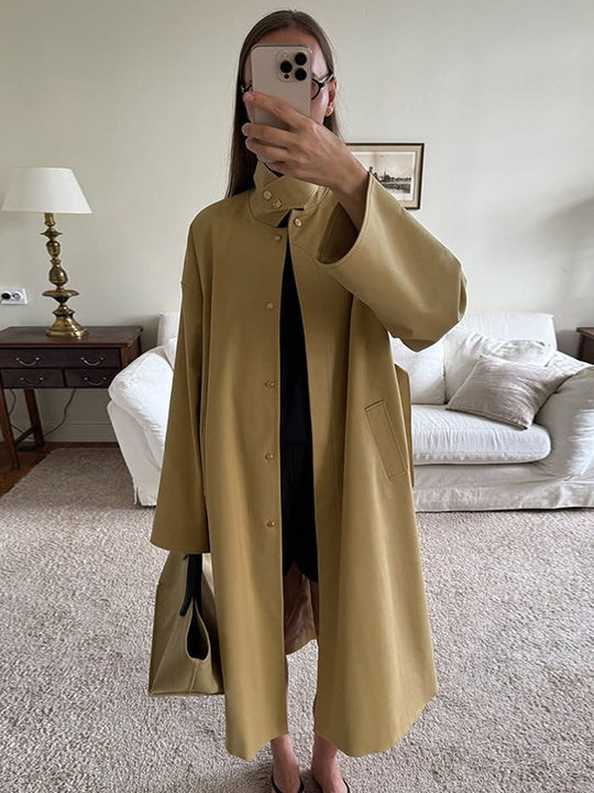 Damen Oversized Trenchcoat mit praktischem Knopfverschluss R&B