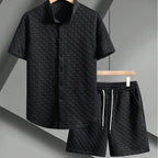 Damen lässiges Kurzarm Hemd und Shorts Set
