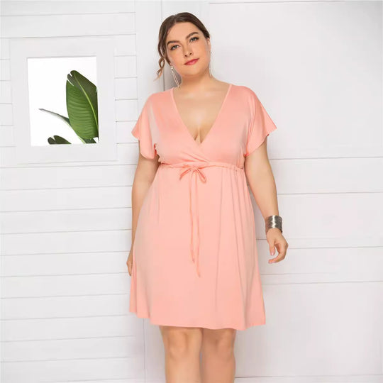 Damen Freizeitkleid mit modischem Wickeldetail R&B