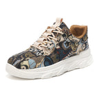 Damen Modische Freizeitsneaker mit buntem Muster und rutschfester Laufsohle R&B