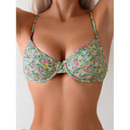 Frauen Triangel-Bikini mit floralen Details