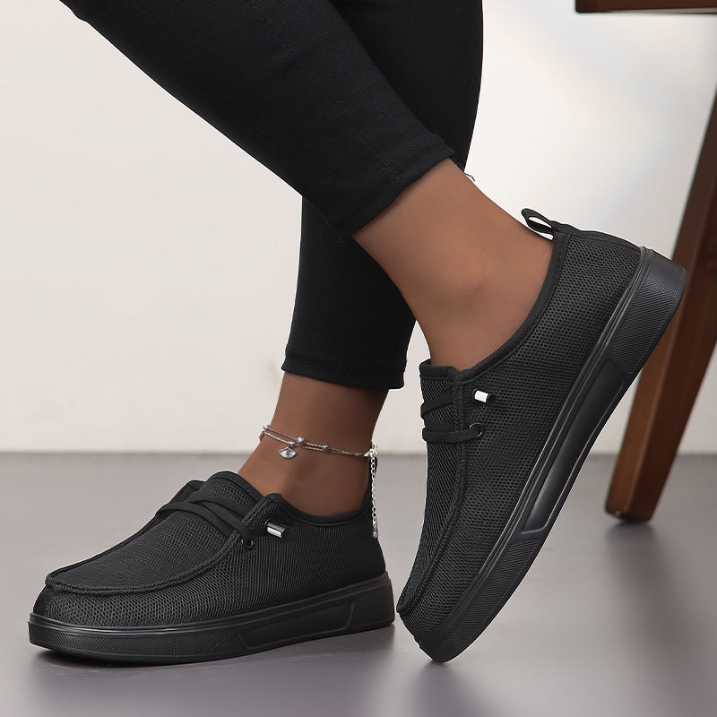 Damen Atmungsaktive Freizeitsneaker mit rutschfester Sohle und elastischem Schnürsystem
