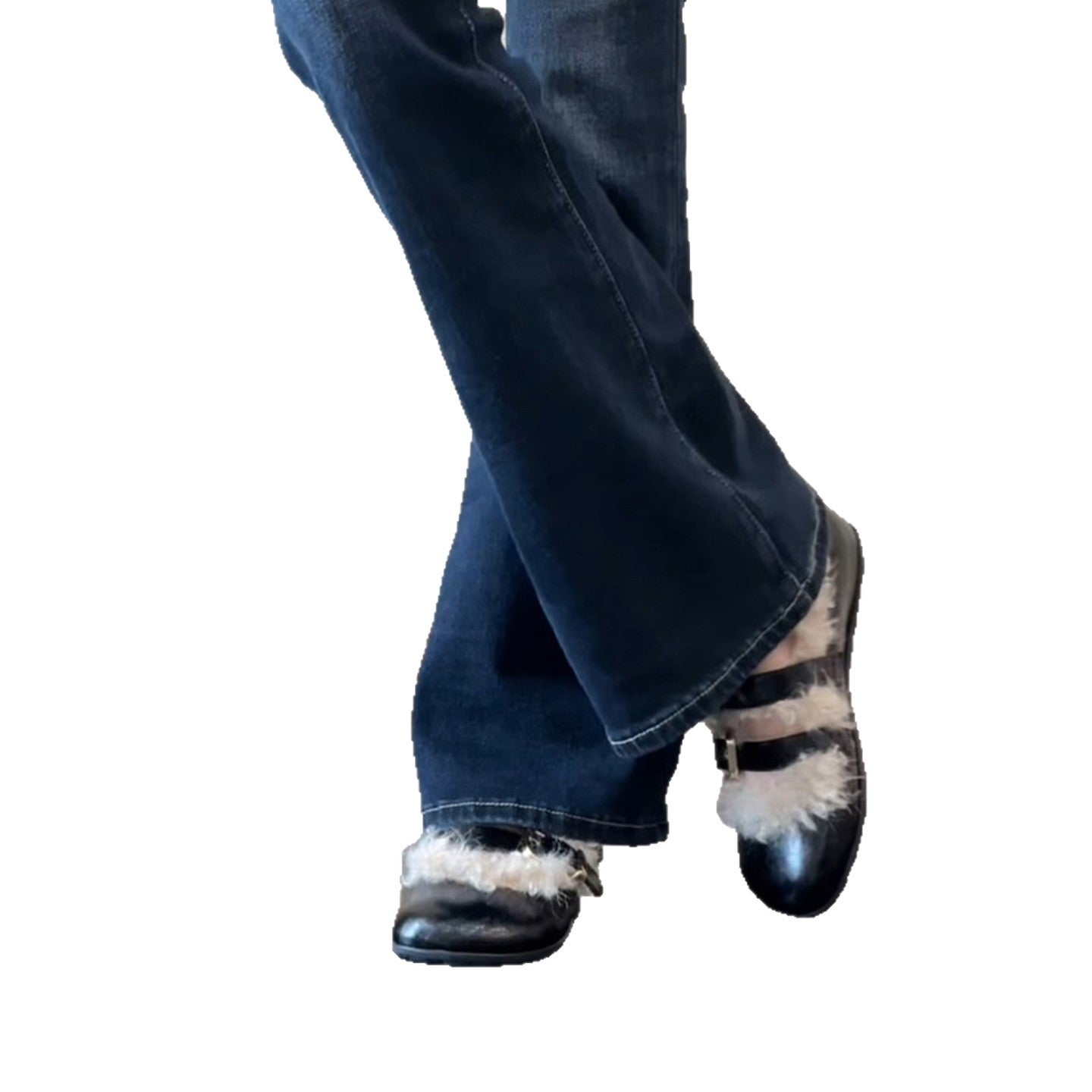 Damen modische Clogs mit kuscheligem Innenfutter und zwei verstellbaren Riemen R&B