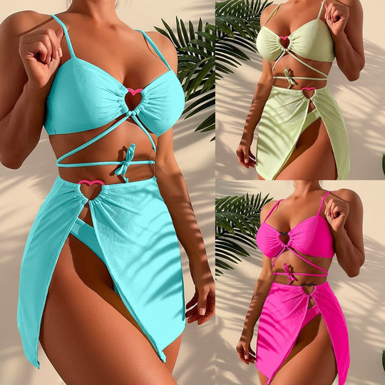 Damen Bikini-Set mit elegantem Knopf-Detail und hohem Beinausschnitt R&B