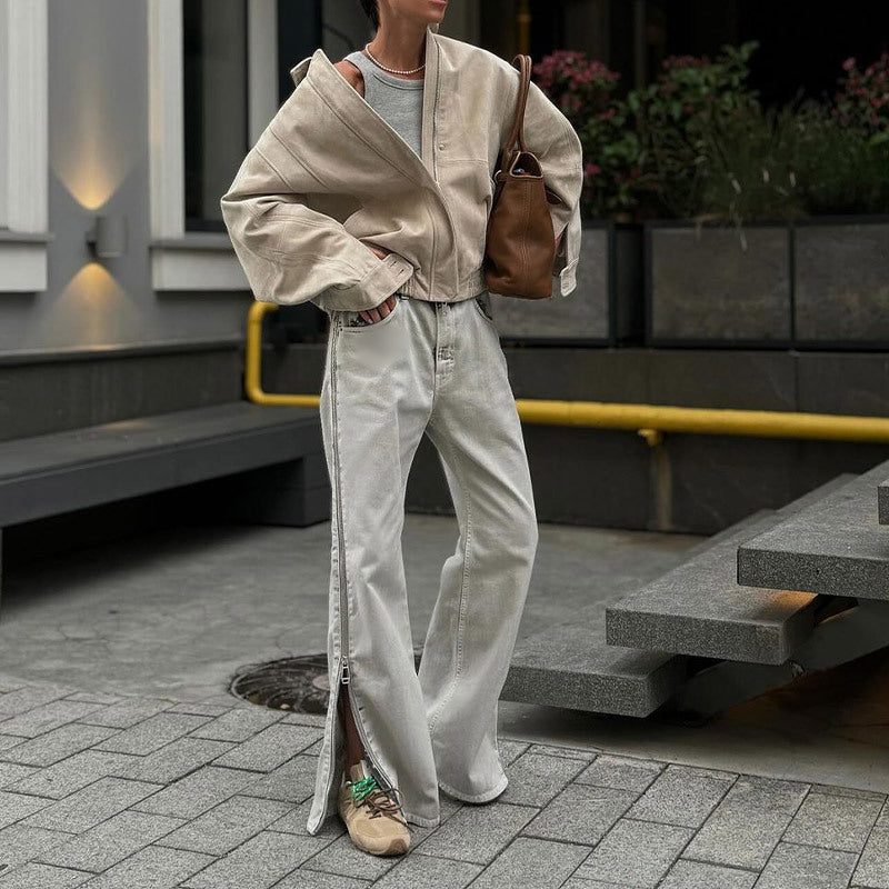Damen lässige oversized Jacke R&B