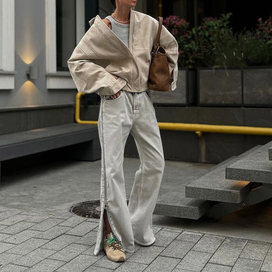 Damen lässige oversized Jacke R&B
