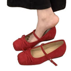 Damen elegante Ballerinas mit dekorativen Schleifen und komfortablem Riemchen R&B