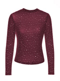 Damen Glitzerndes Langarmshirt mit schimmernden Pailletten R&B
