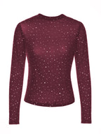 Damen Glitzerndes Langarmshirt mit schimmernden Pailletten R&B