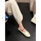 Damen Ballerinas aus hochwertigem, elastischem Material mit modischem Riemen R&B
