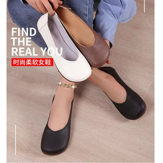 Damen Ballerinas aus hochwertigem Kunstleder mit gepolsterter Innensohle und elastischem Einstieg R&B