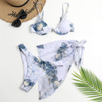 Damen Bikiniset mit marbledem Design und verstellbaren Trägern R&B