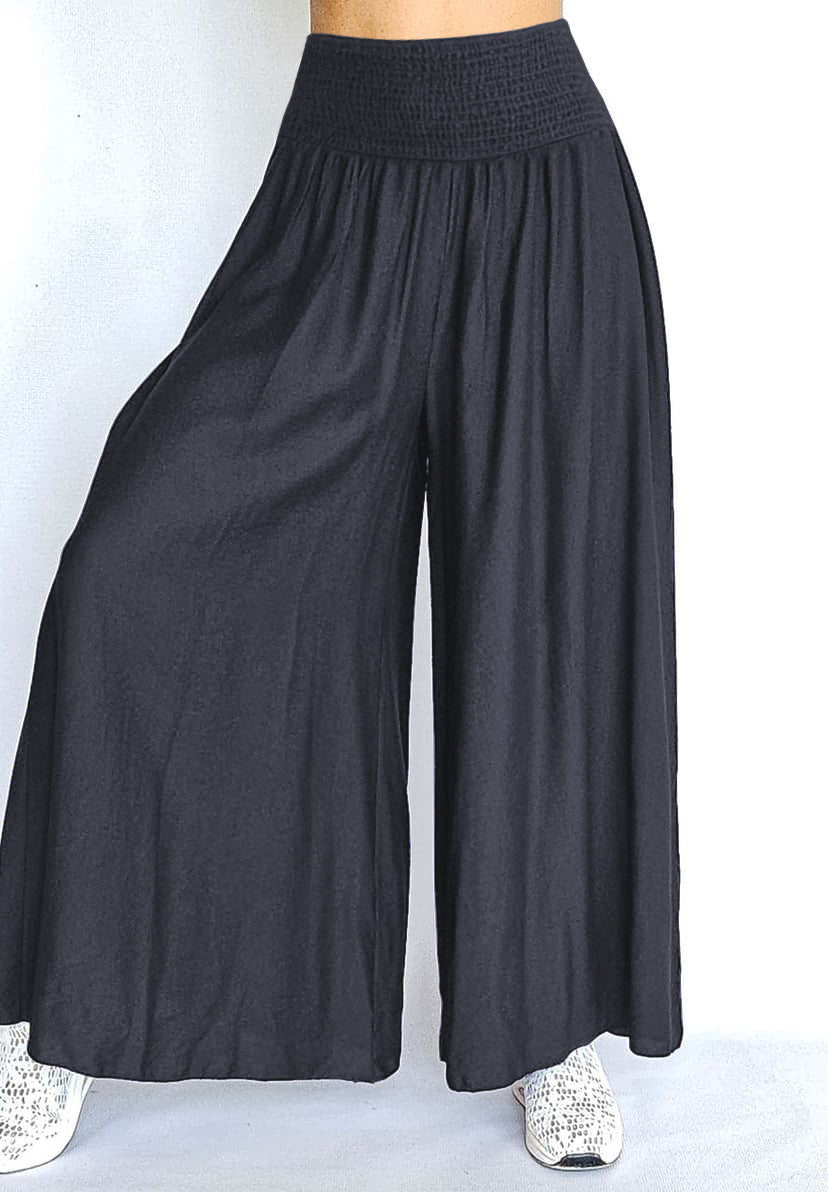 Damen Weite Palazzo-Hose mit elastischem Bund und fließendem Stoff R&B