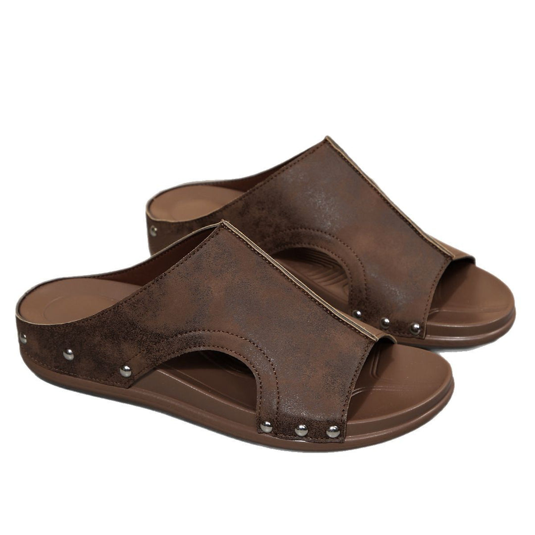 Damen Komfortable Woven-Sandalen mit modischem Perlen- und Stein-Detail R&B