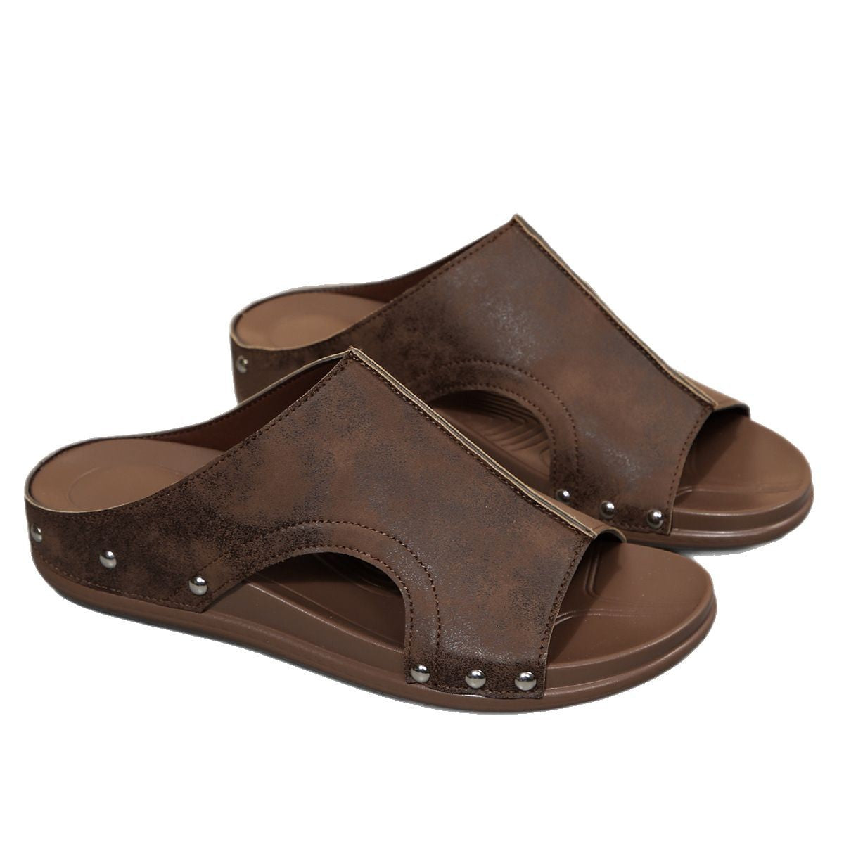 Damen Komfortable Woven-Sandalen mit modischem Perlen- und Stein-Detail R&B