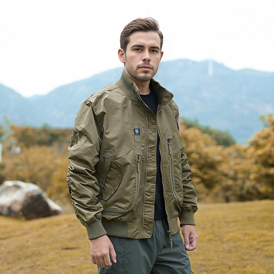 Herren modische Bomberjacke mit isolierendem Innenfutter und praktischen Taschen R&B