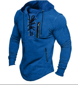 Herren modischer Kapuzenpullover mit einzigartigem Schnürdesign R&B