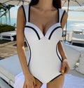 Damen Sportlicher Einteiler Badeanzug mit elegantem Detail R&B
