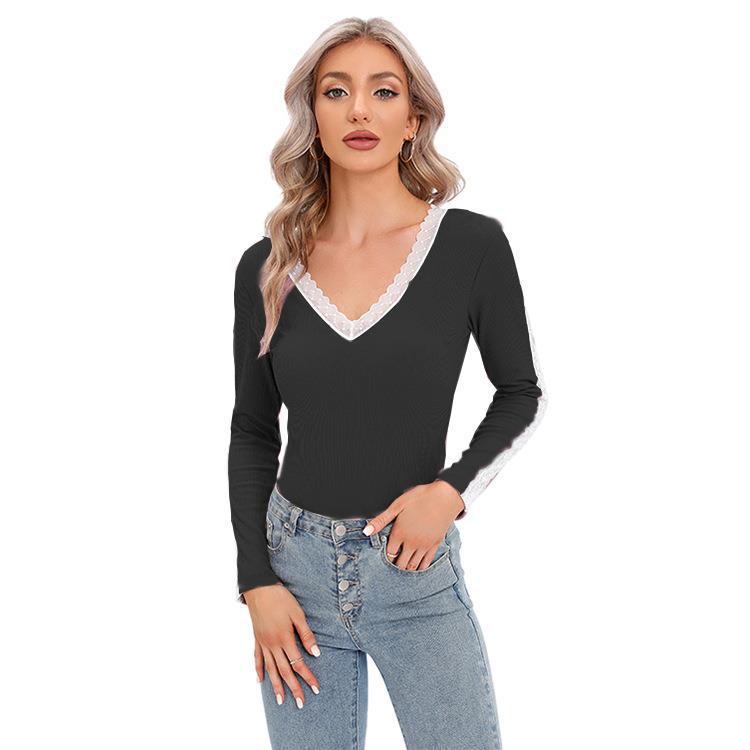 Damen Langarmbody mit Spitzenrücken R&B