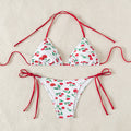 Damen Triangel-Bikini mit fröhlichem Kirschdesign und verstellbaren BindR&Bändern R&B