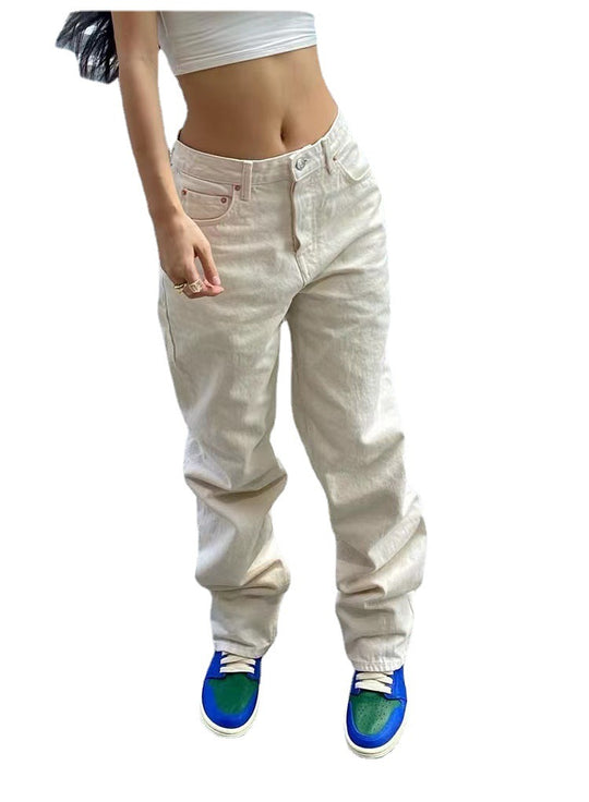 Damen lässige weite Jeans im ultimativen Komfortstil R&B