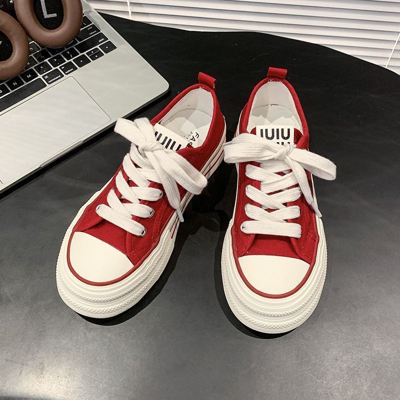 Damen Canvas Sneakers mit kontrastierenden Details und bequemen Schnürsenkeln R&B