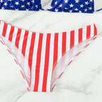 Damen Triangel-Bikini mit patriotischem Sternen- und Streifenmuster