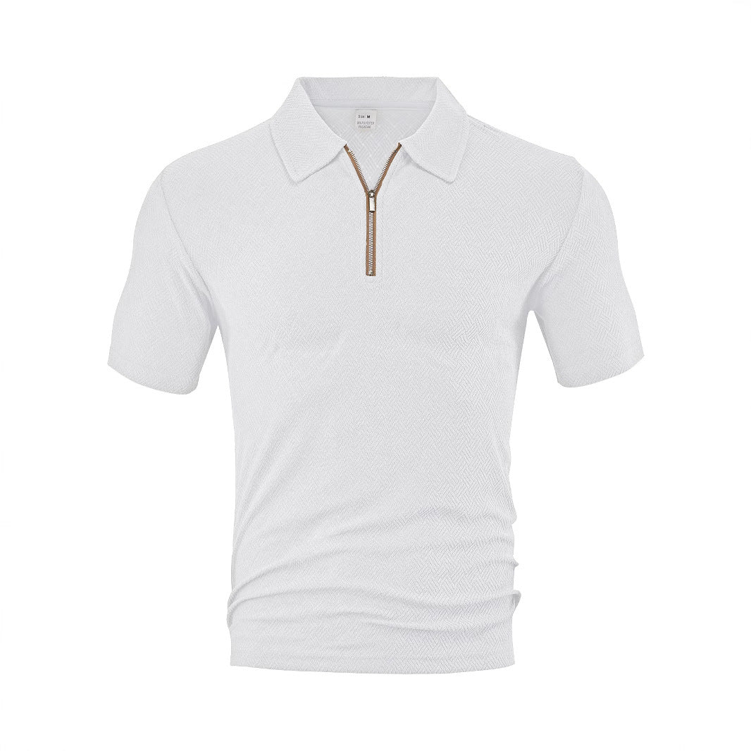 Herren Polo-Shirt mit elegantem Reißverschluss und strukturiertem Design R&B