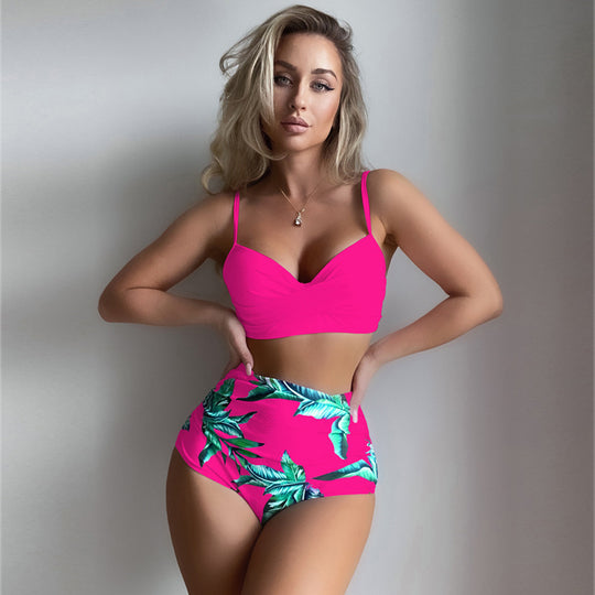 Damen Hoch taillierter Bikini mit kreativem Wickeldesign R&B