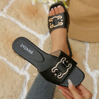 Damen modische Riemchensandalen mit luxuriöser Schmuckverzierung R&B