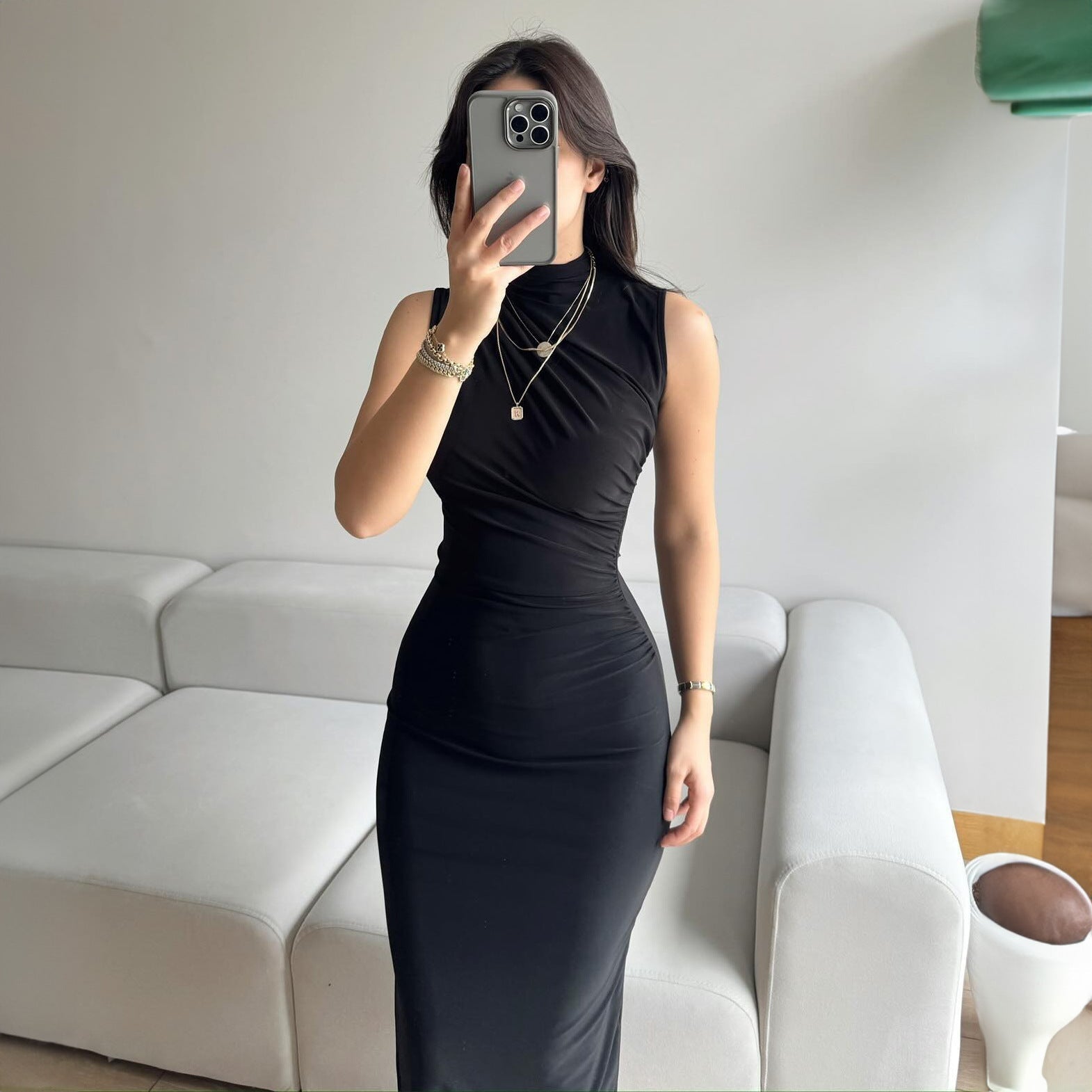 Damen Elegantes Wickelkleid mit figurbetontem Schnitt und hohem Schlitz R&B