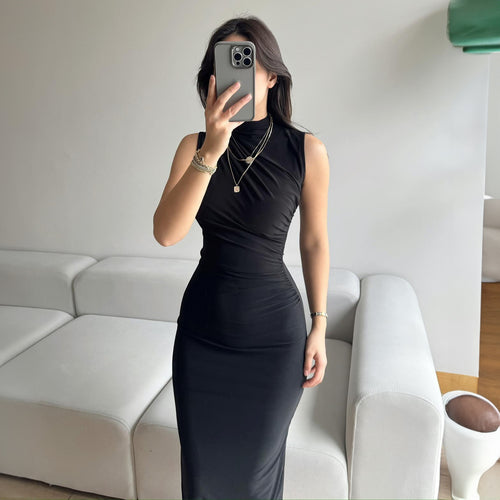 Damen Elegantes Wickelkleid mit figurbetontem Schnitt und hohem Schlitz R&B
