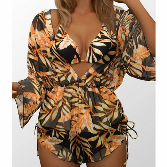 Damen Strand-Overall mit floralem Muster R&B