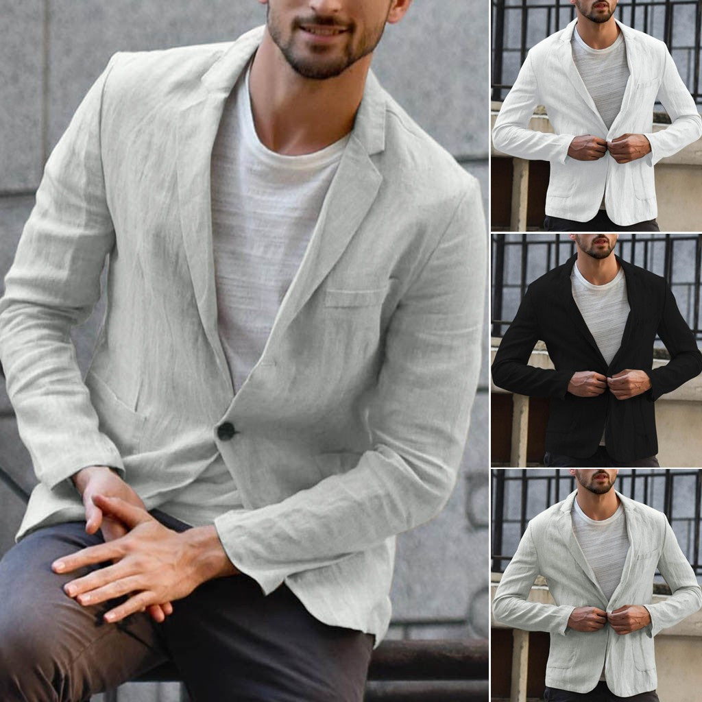 Herren Leinenblazer mit modernem Schnitt und stylischen Details