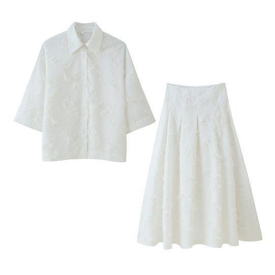 Damen Maxirock mit floralem Spitzenmuster und elegantem Ausfall R&B