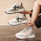 Damen sportliche Plateau-Sneaker mit stylischem Design und komfortabler Dämpfung R&B