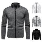 Herren Fleecejacke mit Stehkragen und durchgehendem Reißverschluss R&B