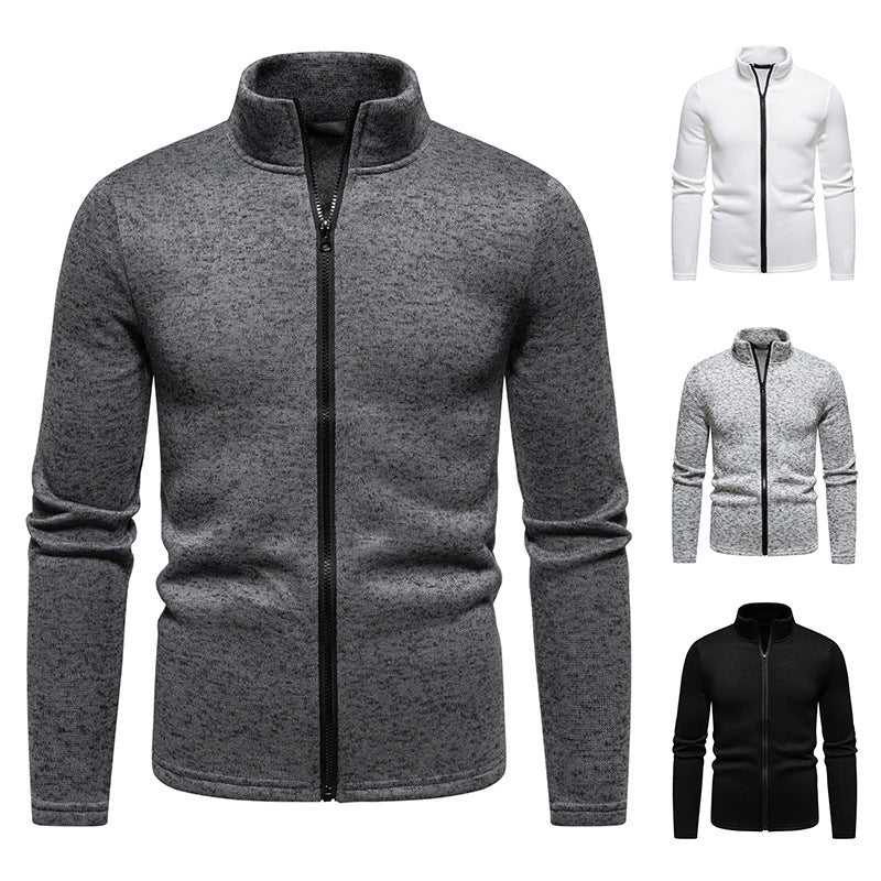 Herren Fleecejacke mit Stehkragen und durchgehendem Reißverschluss R&B
