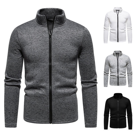 Herren Fleecejacke mit Stehkragen und durchgehendem Reißverschluss R&B