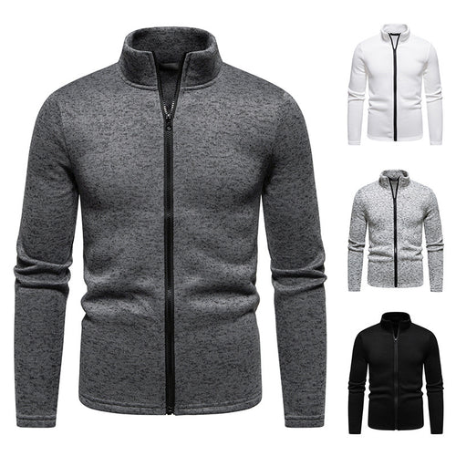 Herren Fleecejacke mit Stehkragen und durchgehendem Reißverschluss R&B