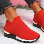 Damen Atmungsaktive Slip-On Sneaker mit trendiger Textiloberfläche und elastischem Kragen R&B