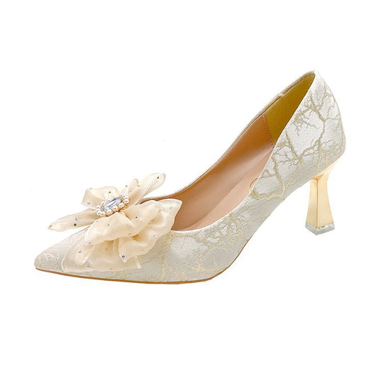 Damen elegante spitze Ballerinas mit floraler Applikation R&B
