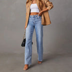 Damen Hochtaillierte Flared Jeans R&B