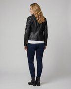 Übergangsjacke Damen elegant als Mantel mit floraler Stickerei